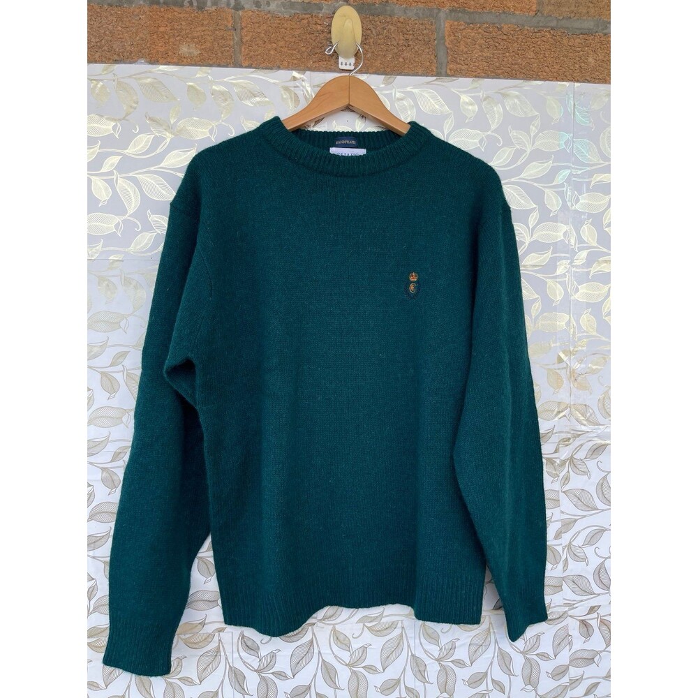 Chaps Ralph Lauren Handframe Wool Sweater Large Hunter Green Heritage Core - Picture 4 of 11